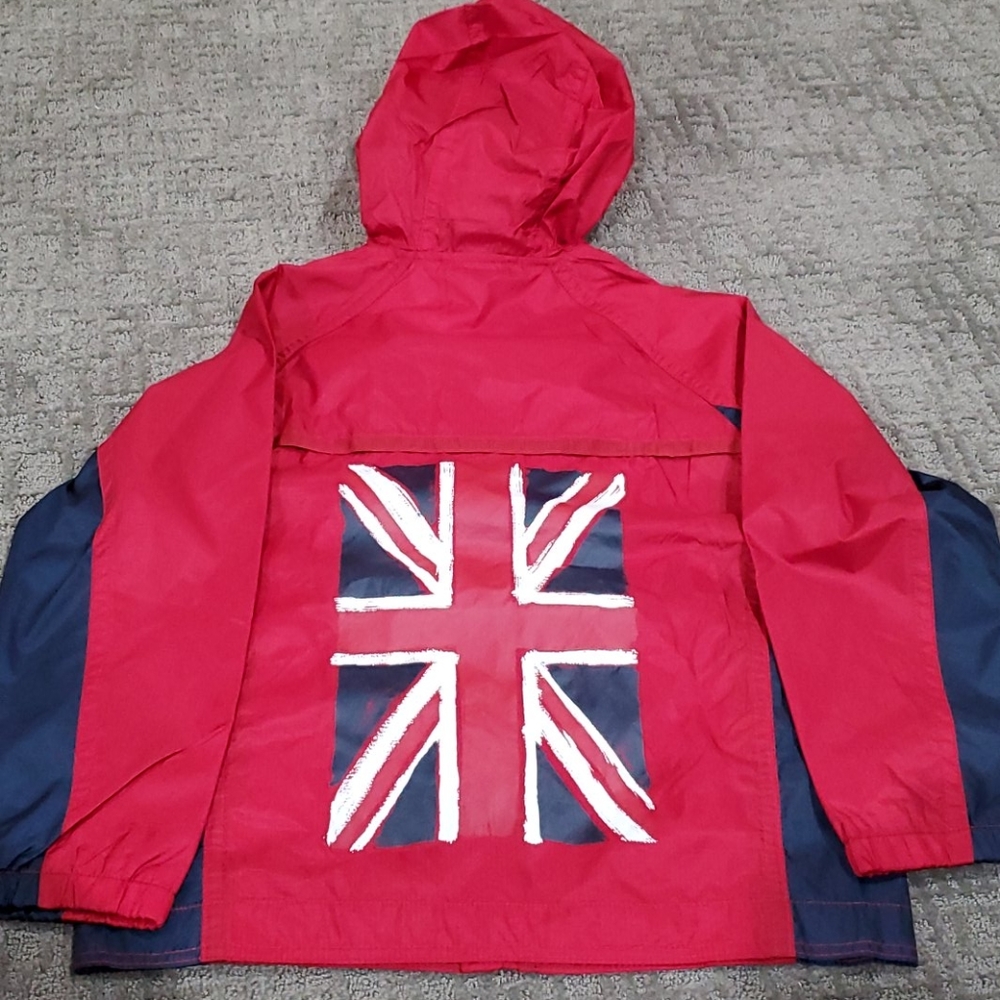 Gap Kids Red Windbreaker w/Union Jack Size 8
